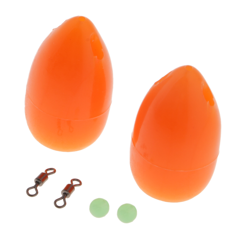 2 stk fiskeflåd flydende bombarda flyder 3.6g -  orange/grøn/hvid
