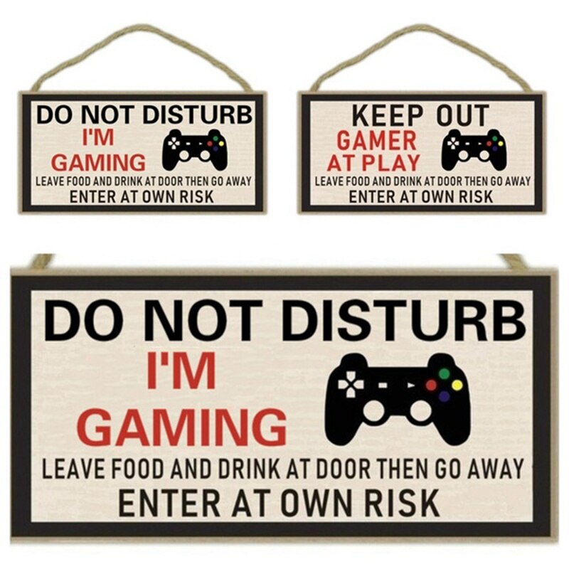 Anti-Storen Houden Gamer Op Spelen Hout Deur Decor Plaque Funny Novelty Slaapkamer Decor Lijst Voor zoon Brother