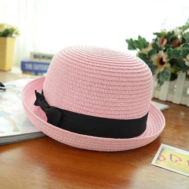 Summer Sun Hats Shopping Beach Caps Parenting UV Flat Cap Outdoor Sports Tourism Hat: Dome pink