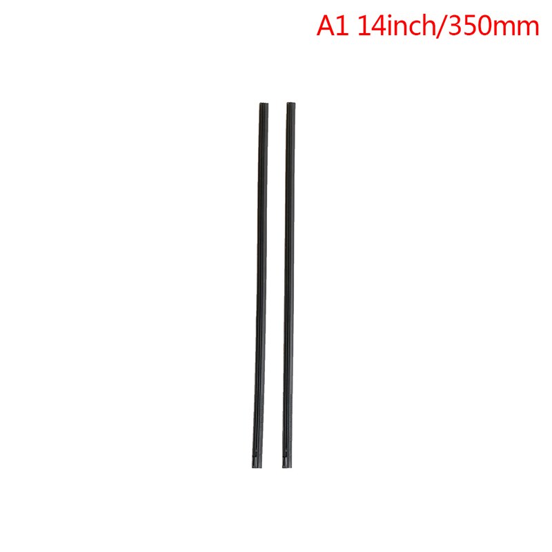 2Pcs Bone wiper strip 14/16/17/18/19/20/21/22" Car Windshield Metal U-type Wiper Blades Vehicle Insert Soft Rubber Strip Refill: A1