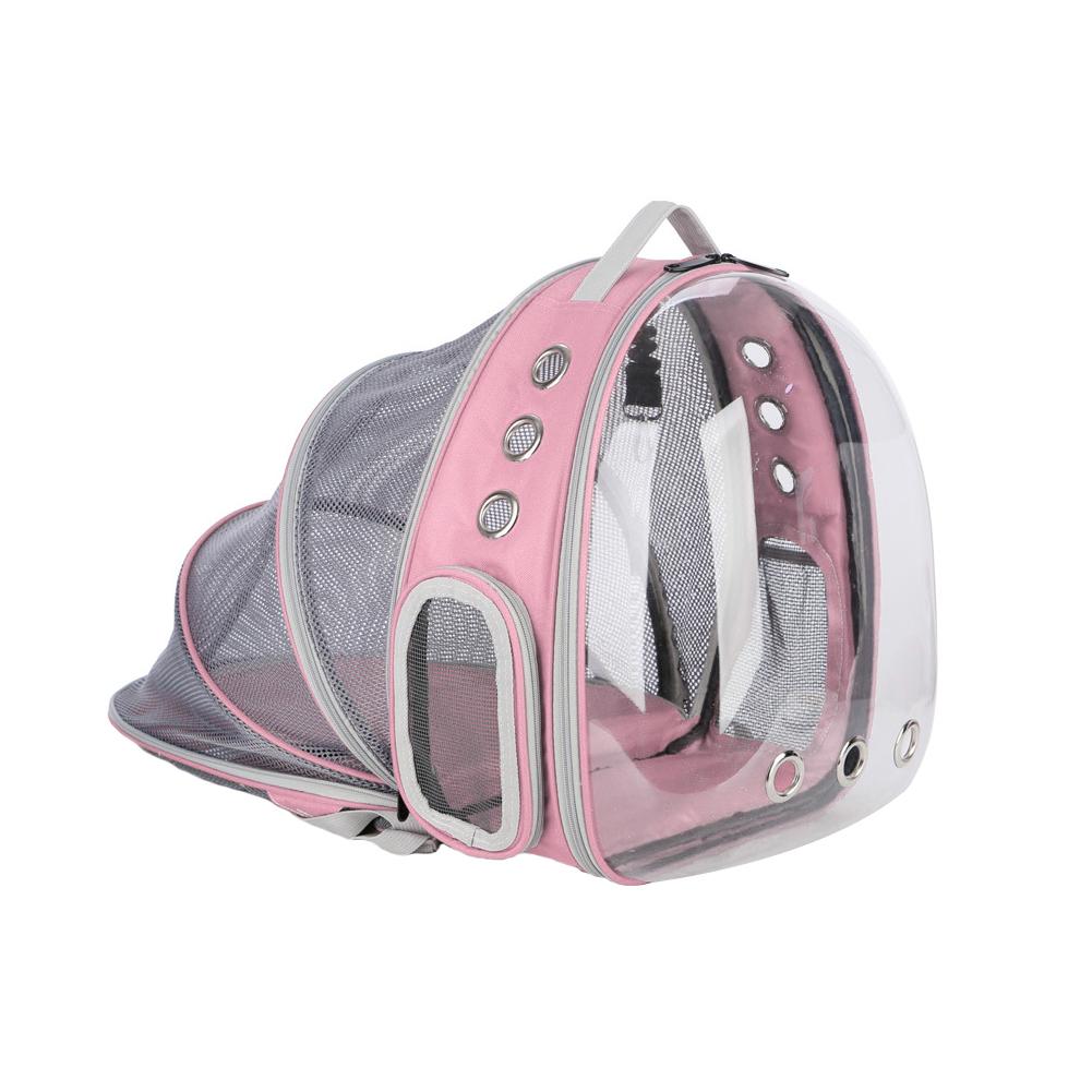 Portable Pet Cat Backpack Foldable Multi-Function Pet Dog Carrier Bag Large Space Capsule Bubble Shoulder Pet Backpack Tent Cage: Pink