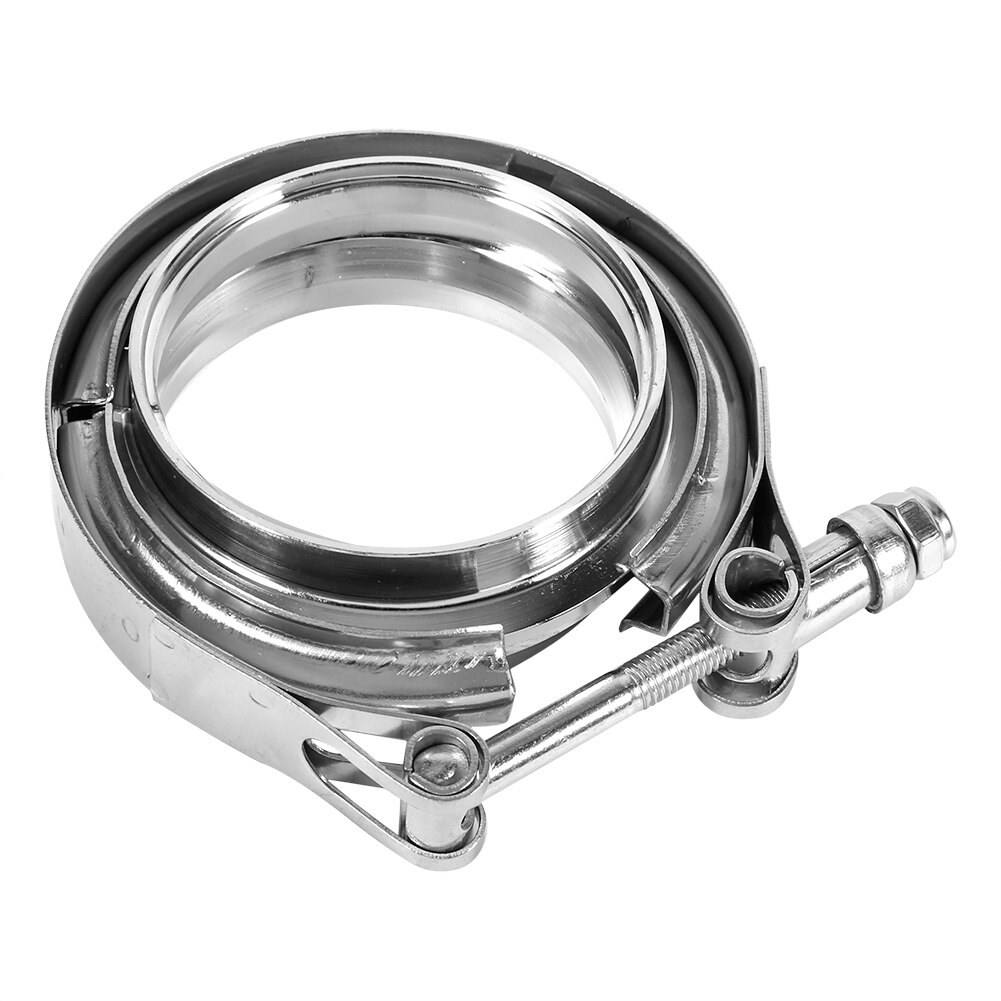 3&quot; Inch Stainless Steel V-Ring Clamp And Iron Adapter With 2 Flanges Kit Exhaust Down Pipe For Turbos Blow-Off Valves Exhausts