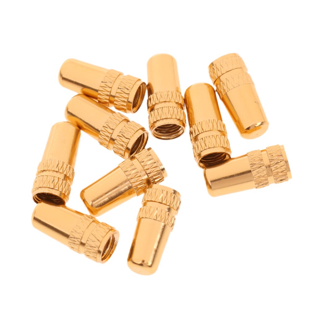 10Pcs Presta/Franse Ventieldopjes Multi-color Aluminium Fiets Ventieldopjes: Gold
