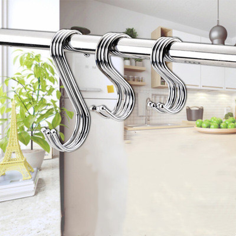 4 Stuks Rvs S Vormige Haak Keuken Badkamer Kleding S-Vormige Hanger Haken Multifunctionele Metalen Opknoping Haak