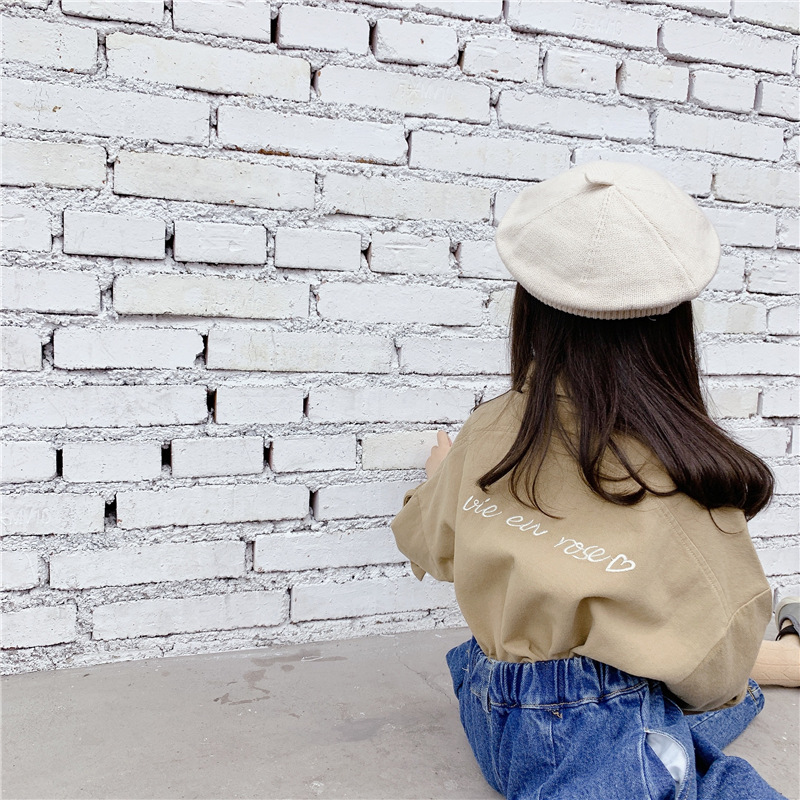 Herfst Meisjes Borduren Leuke Lange Mouwen Dikke Shirts Jongens 2 Kleuren Katoen Casual Shirt Tops