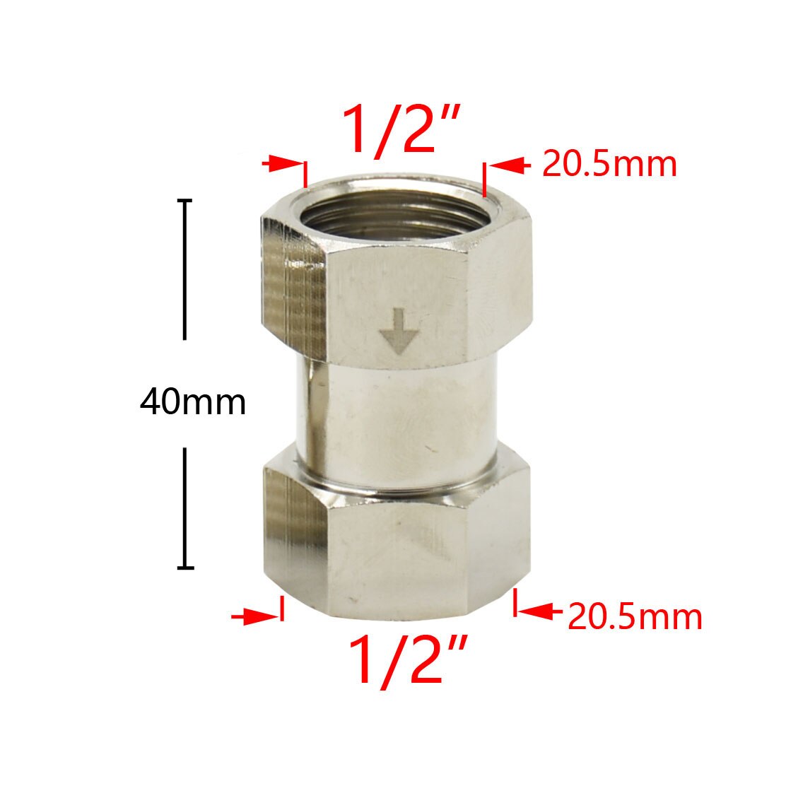 1/2" 3/4 Inch Thread Check Valve Connector Brass Copper Bathroom Water Heater Toilet Connector Coupler One-way Joint Adapter: D
