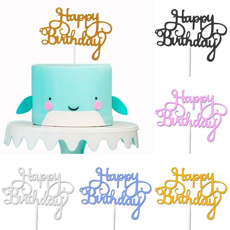 Happy Birthday Cake Topper Acrylic Letter Cake Toppers Party Supplies Happy Birthday Black Cake Decorations DIY
