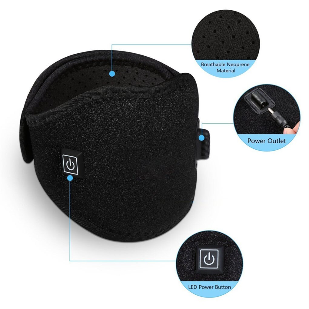 USB Powered Heated Neck Band Bandage Wrap Winter Neck Warmer Heating Brace Strap Belt Temperature Adjustable