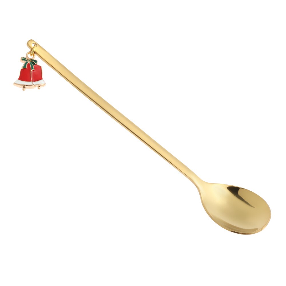 1 pc julsked bordsartiklar rostfritt sked år festbord ornament guldmjölk kaffesked hemdekorationer: 6
