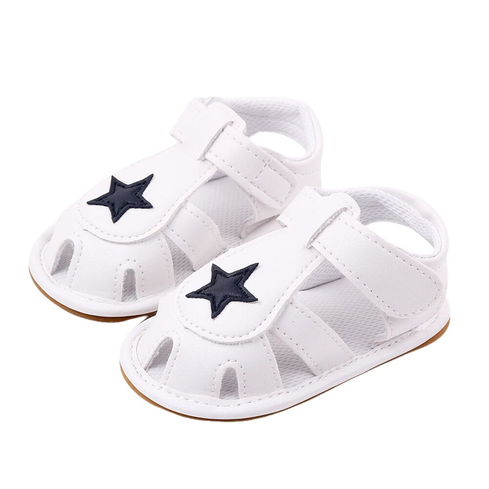 bébé fermé orteil chaussures sandales étoile modèle antidérapant infantile premier marcheur berceau chaussures Prewalkers sandales: WHITE / 0-6 mois