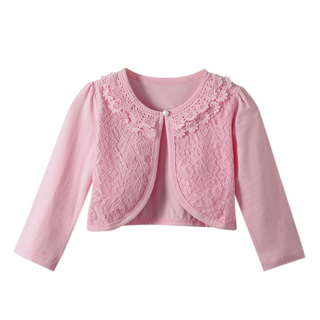 Cardigan boléro à manches longues en dentelle pour petites filles, vêtements princesse, nouvelle d'été pour enfants hauts