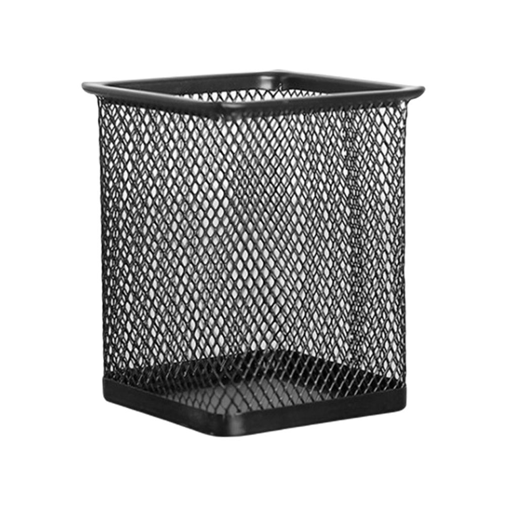 Pen Holder Brush Pot Container Pencil Storage Box Iron Wire Basket Home Office Stationery Storage Desktop Organizer: B