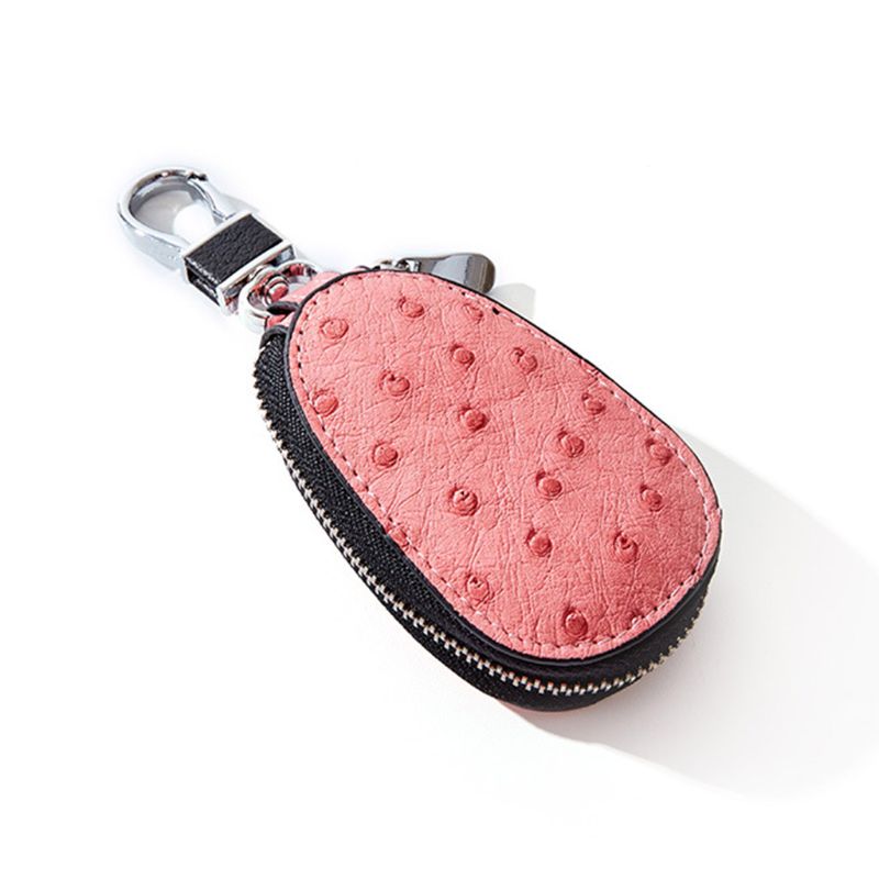 Draagbare pu leren autosleutelhouder portemonnee tas sleutelhanger portemonnee