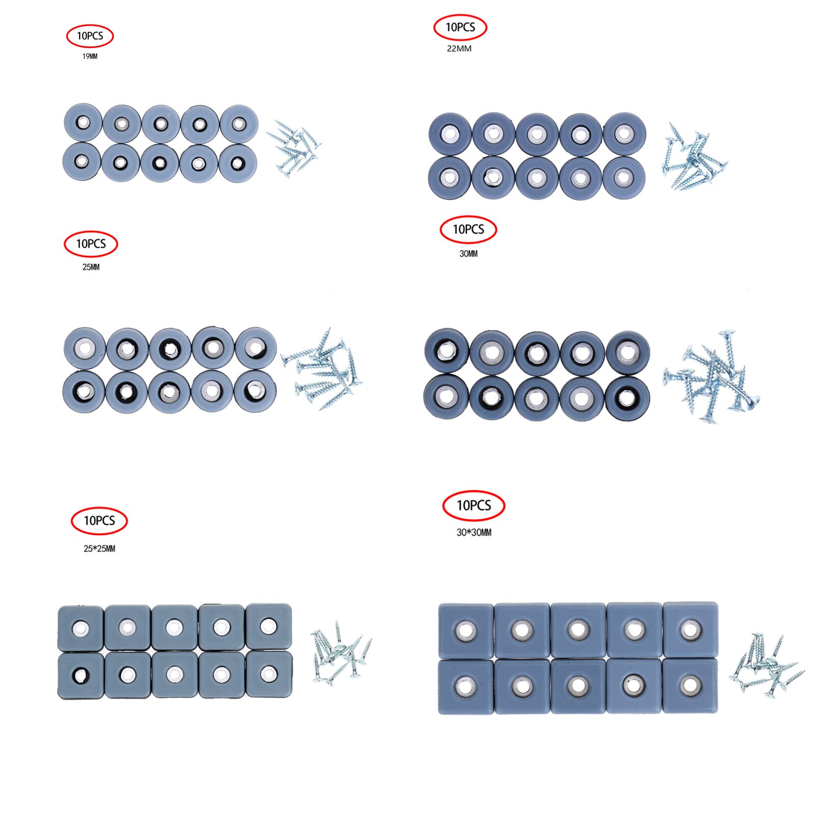 Cuscinetti antiscivolo per mobili con viti gambe per sedie da tavolo cappucci protettivi piedini in resina antiscivolo tappetini per divani