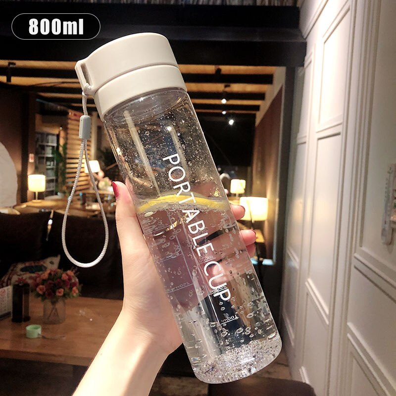 600/800Ml Sport bidon na siłownię plastikowy Shaker puchar sportowy Tritan wspinaczka turystyka bezpośrednia butelka do picia z tworzywa sztucznego Bpa za darmo: grey 800ml