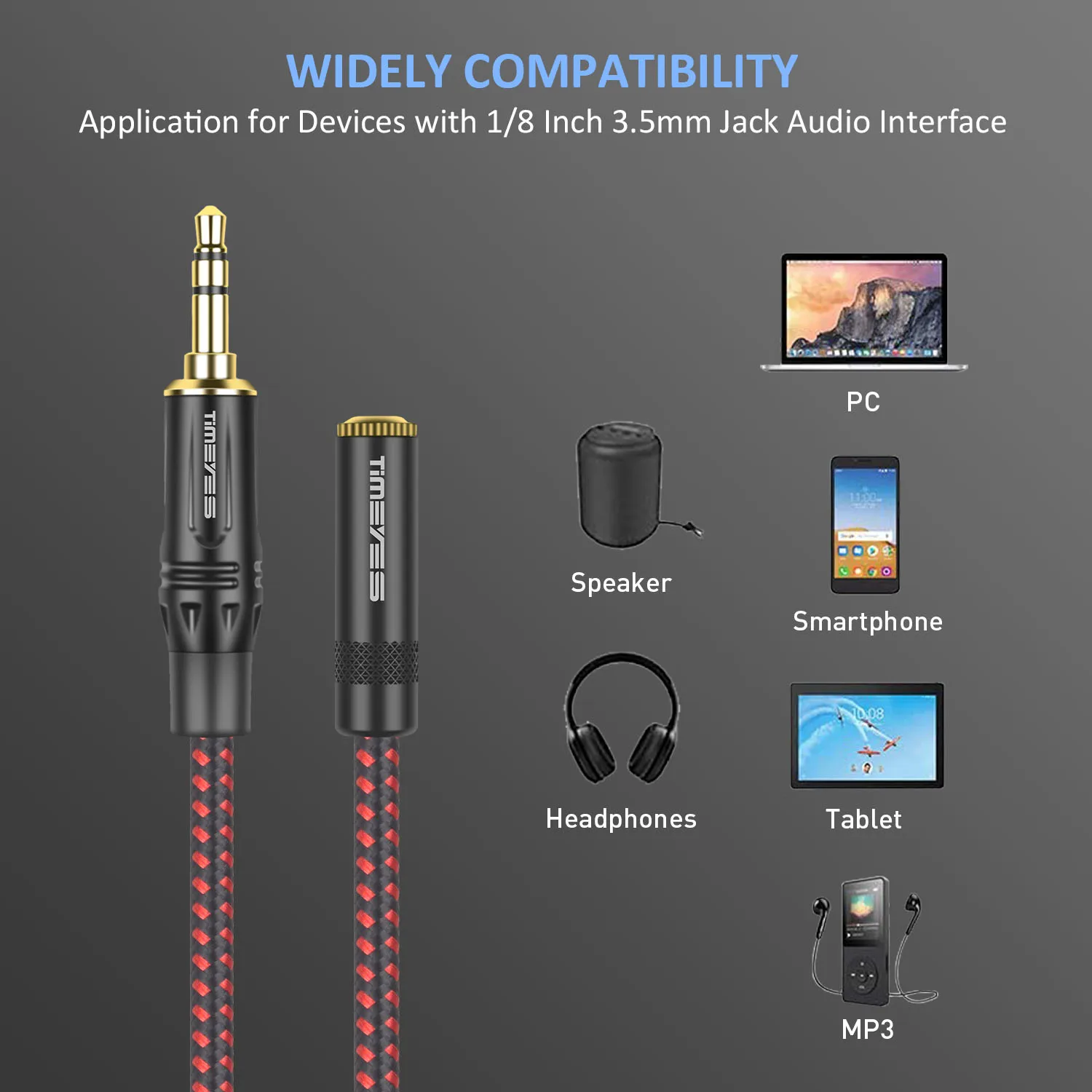 3.5mm Headphone Extension Cable Male To Female Audio Aux Cord Jack 3.5 Stereo Audio Cable for IPhone IPad Smartphone Tablet Etc