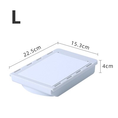 Mini bandeja para lápices cajas cajones de almacenamiento de escritorio ocultos en oficinas y escritorios, bandeja telescópica extensible, cajón de almacenamiento autoadhesivo: L white