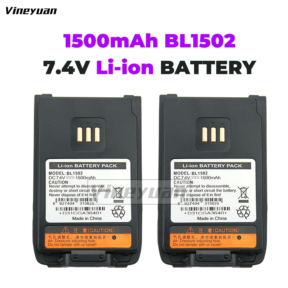 2X BL1502, BL1504, BL2010 Vervangende Batterij voor HYT PD500 PD502 PD560 PD600 PD602 PD660