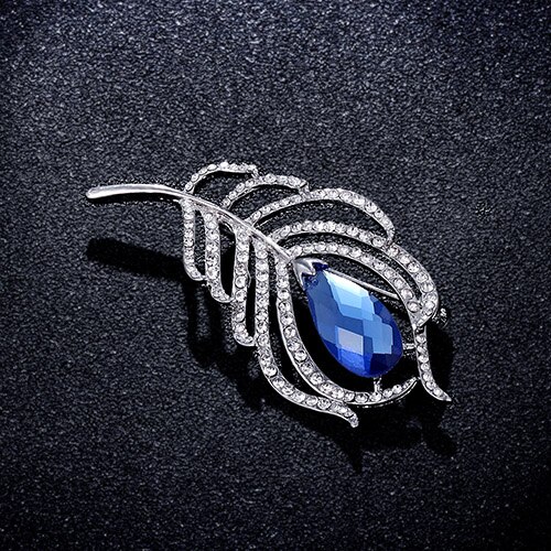 Offre spéciale femme mâle cristal plumes décontracté broche pour unisexe fête mariage strass broche manteau accessoires