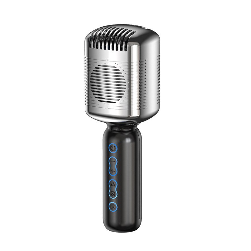 Retro Microphone, Classic Retro Style Condenser Bluetooth Karaoke Portable Microphone Mic: Silver