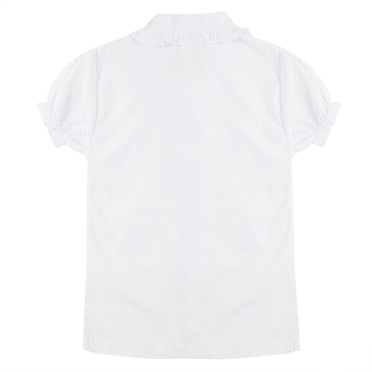 Meisjes Zomer Top Kinderen Korte Puff Mouwen Wit Blouses Franje Kraag Ruches Shirts Voor Tiener School Meisje Blouse