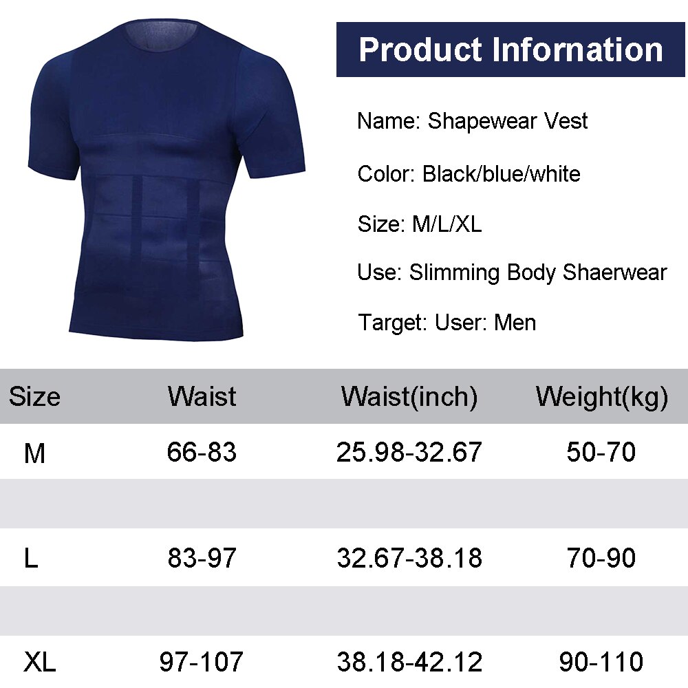 Men's Slimming Body Shaper Corset Shirt Compression Abdomen Tummy Belly Control Running Gym Sports Vest T Shirts Clothing
