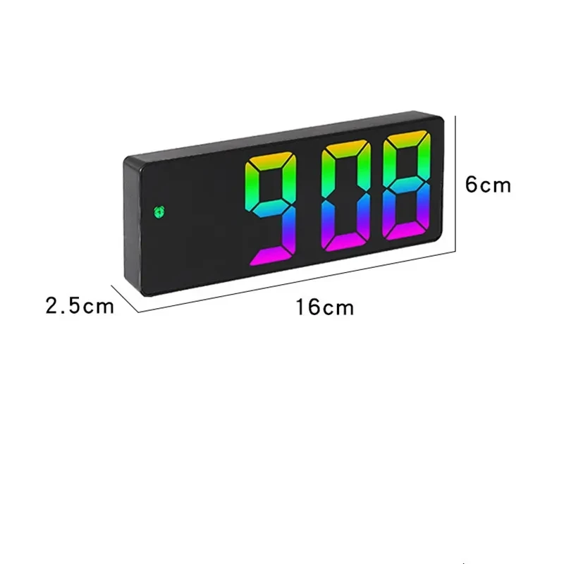 Reloj despertador Digital a Color con Control de voz, indicador de fecha y temperatura, modo nocturno, reloj de mesa con repetición, función antidisturbios, reloj LED de 12/24H