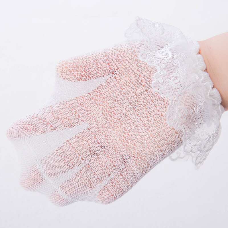 Zomer 0-3y baby meisjes kanten sokken ademende mesh sokken kinder prinses katoenen sokken wit roze geel schattig
