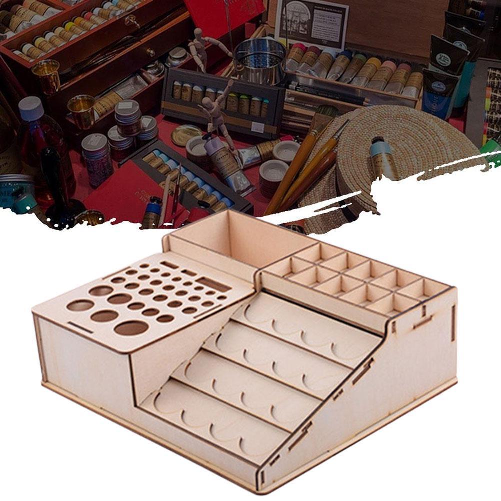 Estante Modular de madera para pintura en , contenedor multifunción de almacenamiento de herramientas, soporte organizador, D9X9,
