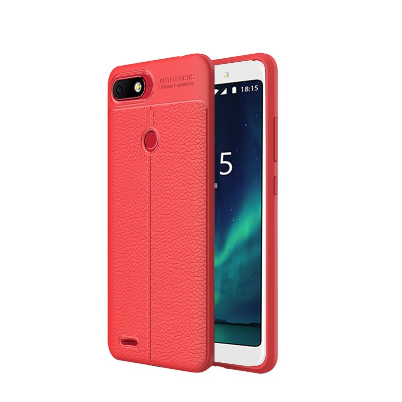 For BQ 5512 L Soft Case Matte Litchi Leather Lines TPU Cover for BQ 5512L STRIKE FORWARD Shell Bag Housing Pouch Phone Cases: Red