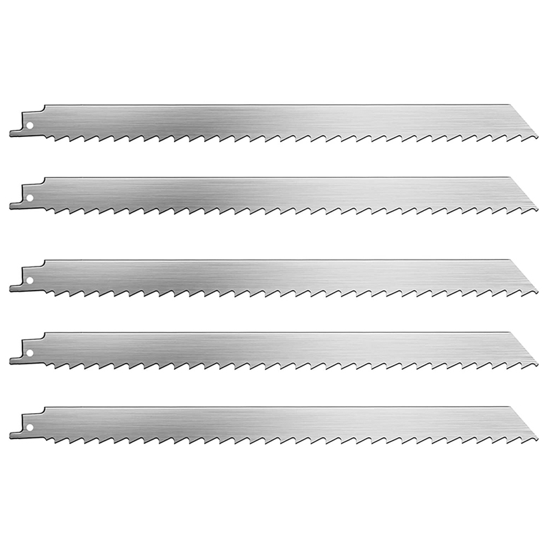 5 PACK Stainless Steel Reciprocating Saw Blades Sawzall Blades For Freeze Meat Bone Food Cutting Beef Turkey