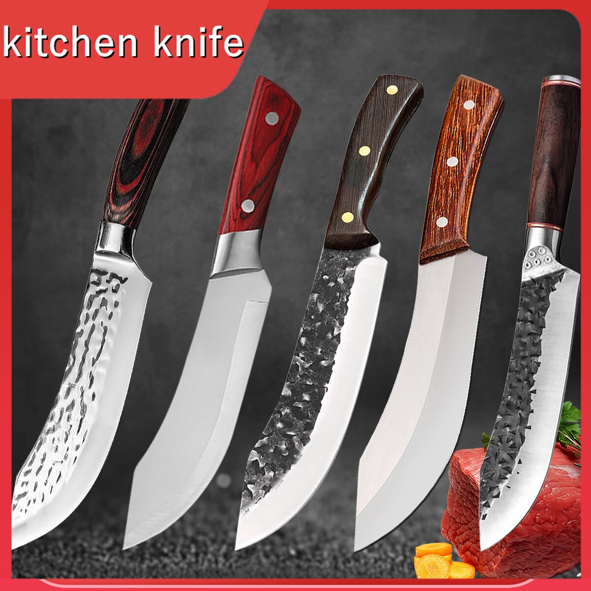 Chef&#39;s Knife Stainless Steel Boning Knife Kitchen Knife Handmade Cleaver Kitchen Knives Set Kitchen Cooking Tool