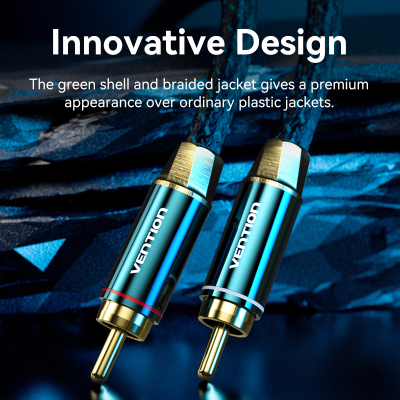 Vention RCA Cable 3.5mm to 2Rca Hi-Fi Tinned Braided Aux to 2Rca Audio Cable For DJ Controller Speaker Turntable TV Car Stereo