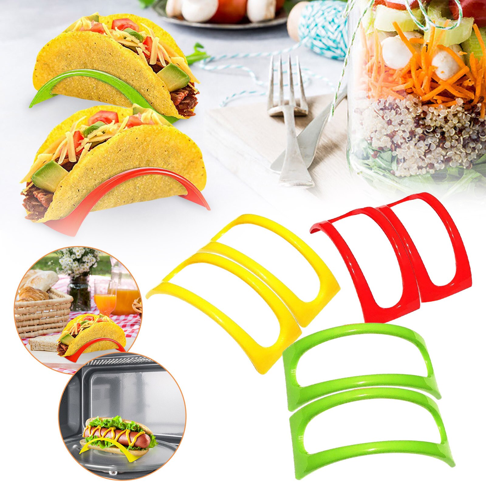 6 Stuks Plastics Taco Rek In Pie Gereedschap Duurzaam Mexicaanse Pannenkoek Rack Lade Taco Houder Keuken Benodigdheden Plastic Pallet Houder #50