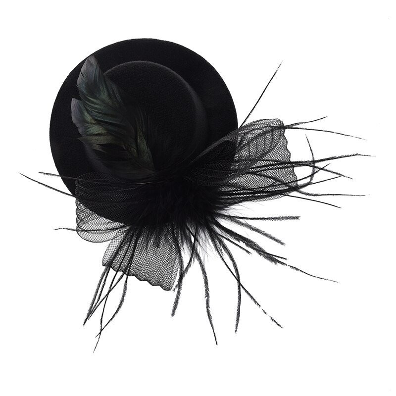 1 st organza slöja folie hatt mini topp hatt hårklämma & 1 st organza vår hatt hatt hårklämma blå