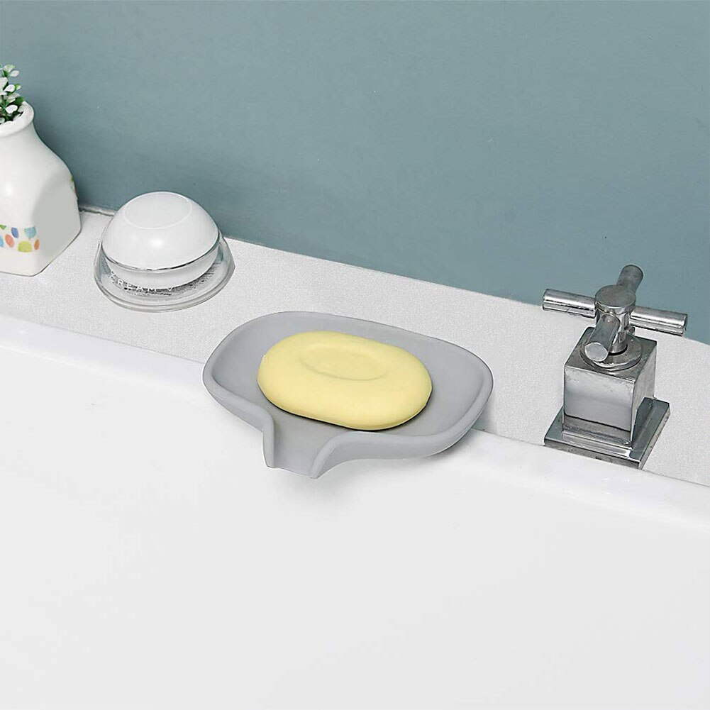 Portable Silicone Soap Holder Non Slip Soap Box Toilet Shower Case Holder ContainerBathroom Gadgets Dish Tray Holder Storage Box