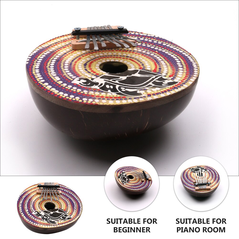 Shell Painted Kalimba 7 Keys Thumb Piano Random Pattern