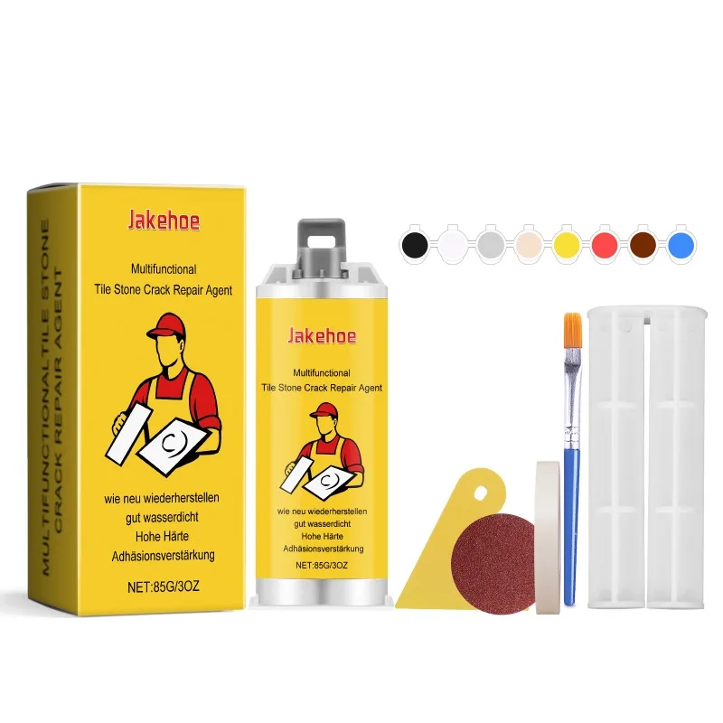 Kit adhesivo para reparación de grietas, sellador multifuncional para reparación de suelos de mármol esmaltado con agujeros para azulejos de cerámica de Color ajustable para el hogar: Default Title