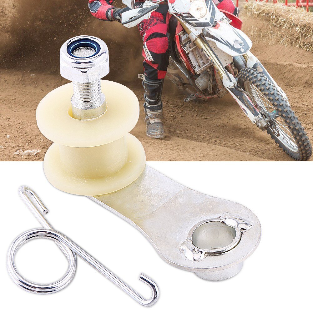 Tensor de cadena, ajustador de tensión, Compatible con rodillo guía Metal, plástico, se muestra con ajuste para la mayoría de la suciedad, moto, bicicleta, ATV