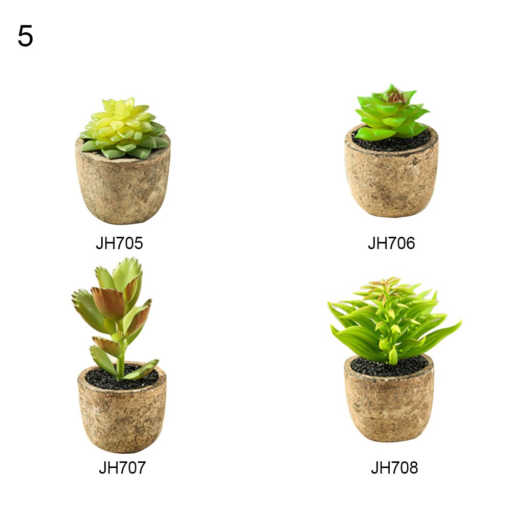 4Pcs/Set Simulation Succulent Plants Artificial Potted Plant Indoor Ornaments: 5
