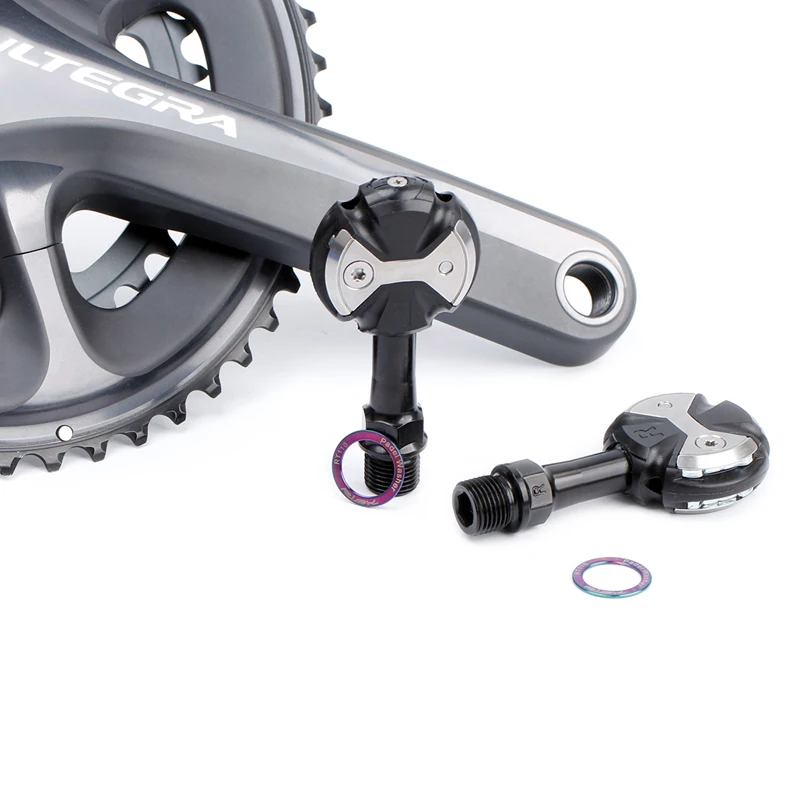 RISIKO Fahrrad Pedal Unterlegscheibe Abstandshalter Kurbel Dichtung Pedal abnormal Klang Wartung Ring Unterlegscheibe MTB Fahrrad Titan Legierung Pedal Unterlegscheibe