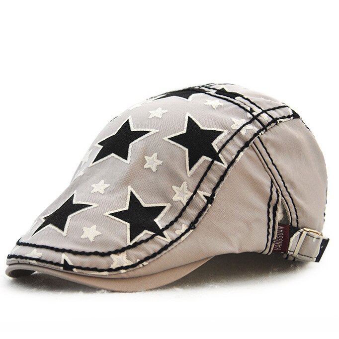 [JAMONT] Casual Kids Cap Boy Berets Girl Visor Hat Star Pattern Cotton Outdoor Children Sun Hat Casquette Gorras 5-10y