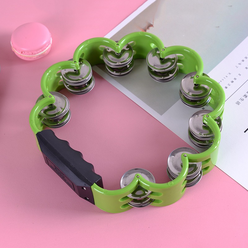 Petal Shaped Tambourine Plastic Percussion Tambourine Music Hand Bells for Musical Rhythm Instrument for Adults School Family Pa