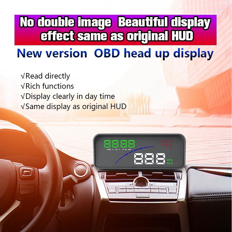 P9 HUD Smart GPS Car Head Up Display OBD2 Over Speed Warning Alarm System