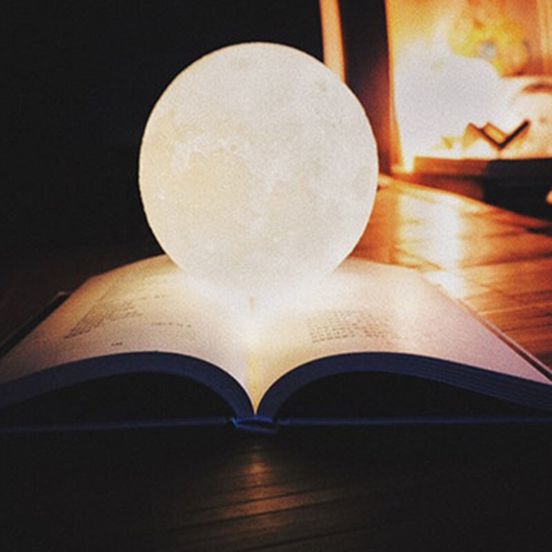 Måneskin lampe måne dekorative papirvarer sæt nyhed 3d lys lampe til bog soveværelse / badeværelse inventar jul halloween