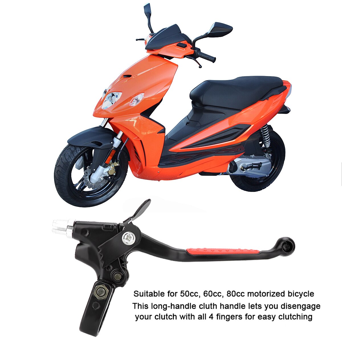 Moottoroitu polkupyörän kytkin jarruvipu kahva alumiiniseosta pitkä kahva kytkin jarruvipu 50cc 60cc 80 cc​ polkupyörälle
