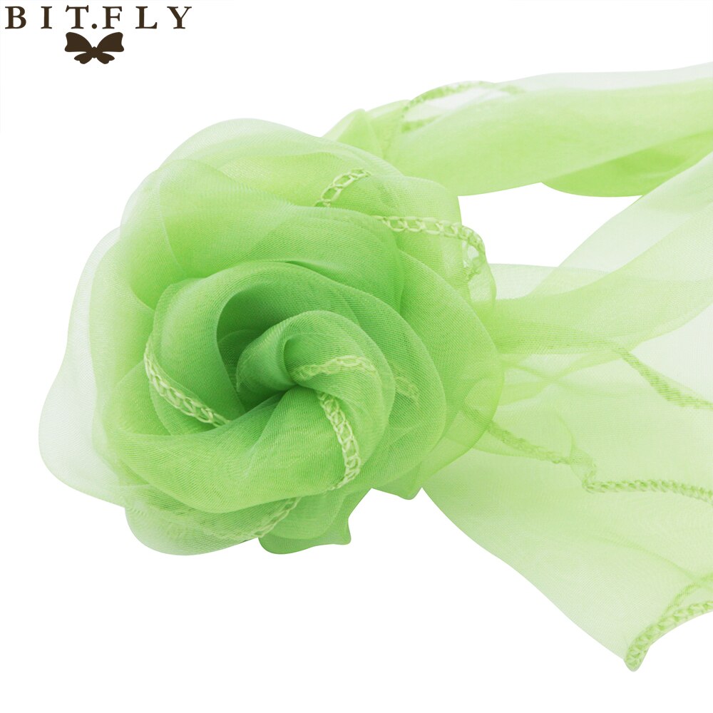 18cm*275cm Wedding and events Organza Chair Sashes Bow chair Covers for Christmas Party Banquet Decorations Home Textiles gold: light green