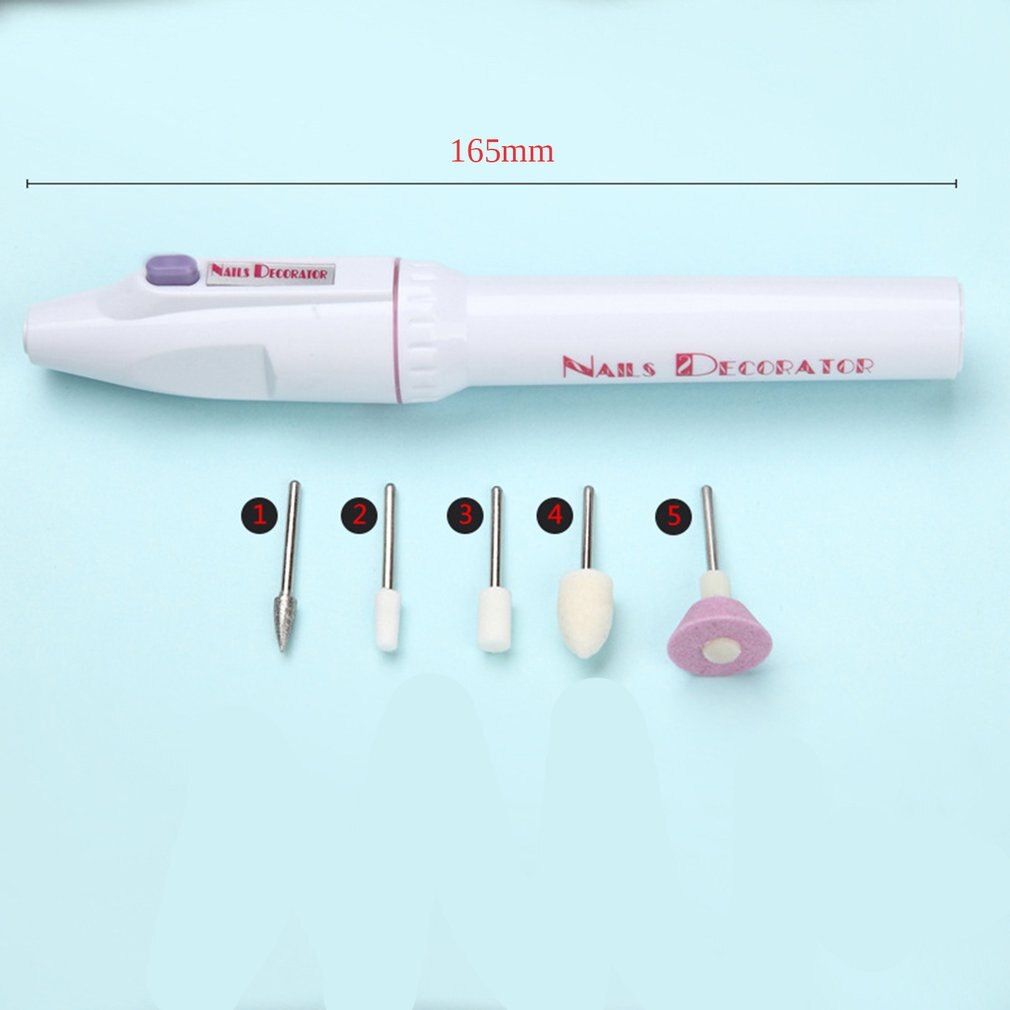 Mini 5 in- in-1 elektrische nagelboor pen pro, stille pedicure, manicuremachine, frees, vijl, polijst, nagelkunstgereedschap, snijder voor manicure