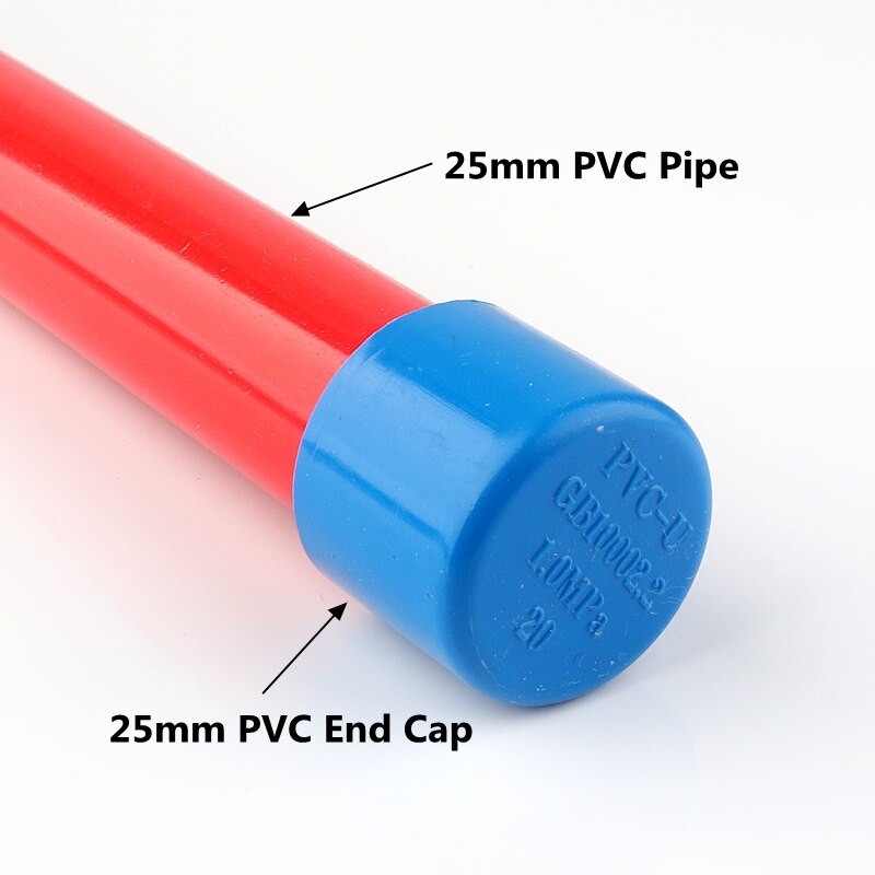 5~100pcs Size 20~50mm PVC Water Supply Pipe End Plug Connector Plastic End Cap Fittings Irrigation System Watering Blue Parts