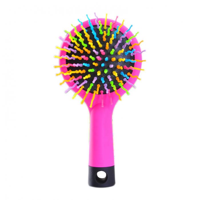 Rainbow Hair Brush Volume S Brush Curly Magic Detangling Comb with Mirro